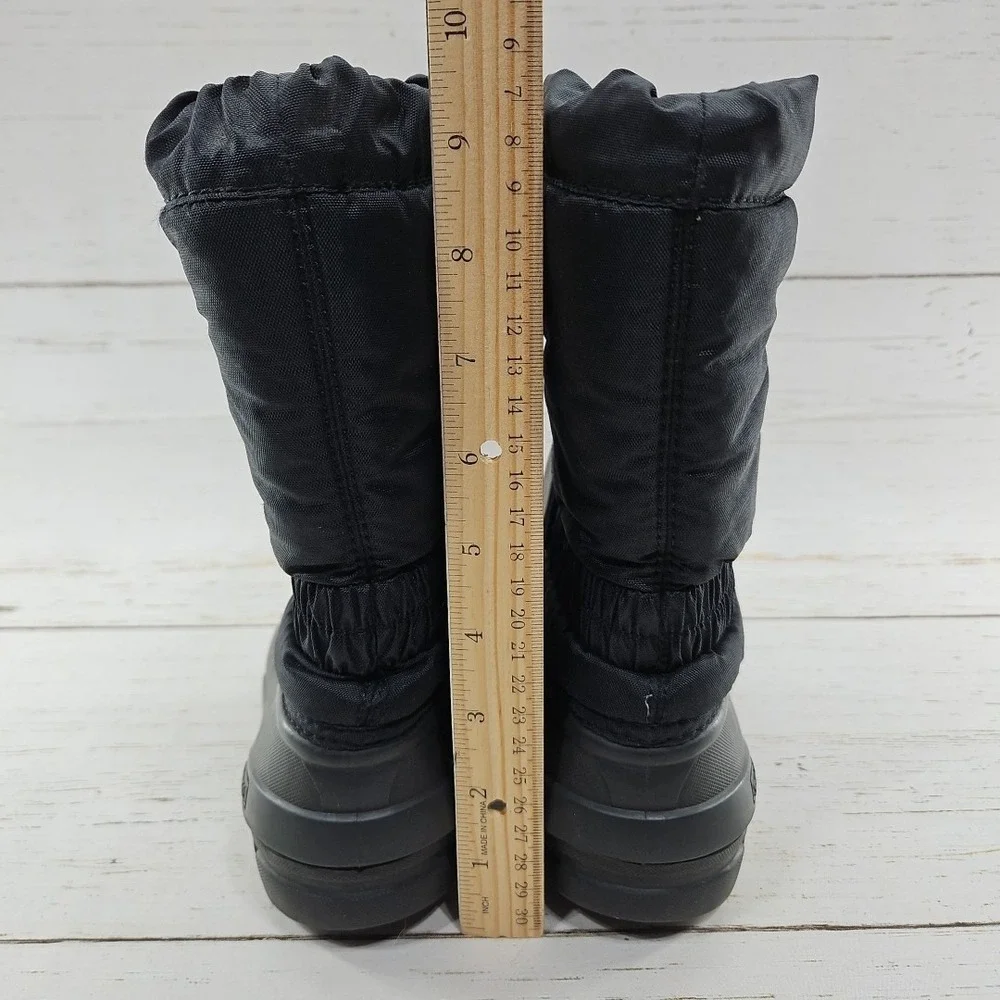 Sorel Flurry Youth 1 Black Winter Snow Boots Insulated Wool‎ Lined NY1798-012